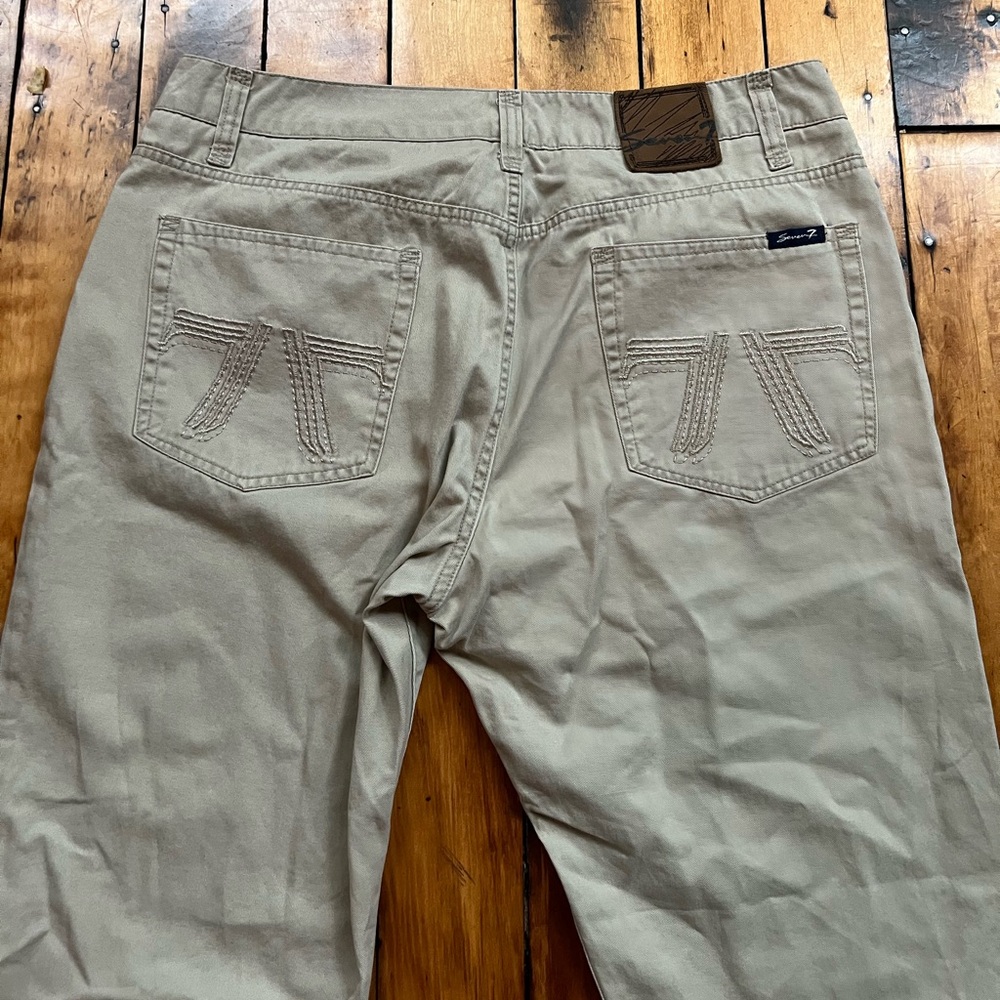 Seven For All Mankind Men’s 38x32 Premium Khaki Pants Chino Cotton Casual Flaw*